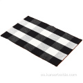 Algodón de algodón Búfalo Puerta a cuadros Rug Black White Strip